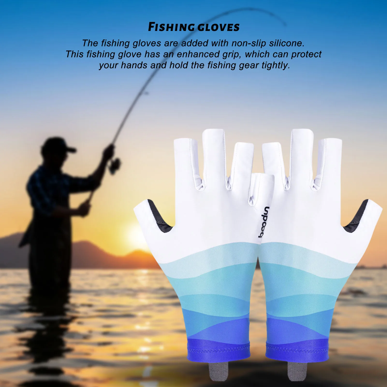 Fishing Gloves Sun UV Protection Non-slip Quick-drying Gloves Full Finger Breathable Durable Fishing Cycling Gloves