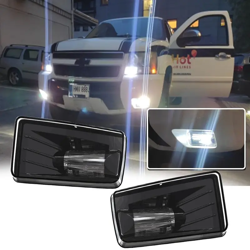 

2 PCS LED Front Fog Lights Fog Lamps for GMC YUKON 2015-2016 for Chevy Silverado 07-16