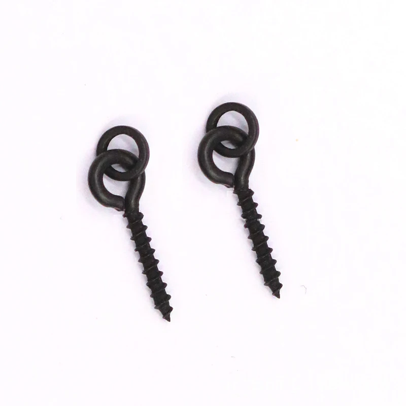 1000 stücke Edelstahl Köder Spike Karpfen Angeln Haken Köder Pin Lock Schraube Runde Blatt Matte Schwarz Angeln Werkzeug Zubehör pesca – Detail 4
