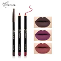 NICEFACE-lápices de labios mate, 12 colores, delineador de labios desnudo, lápiz labial resistente al agua, delineador de labios de larga duración, cosméticos de maquillaje