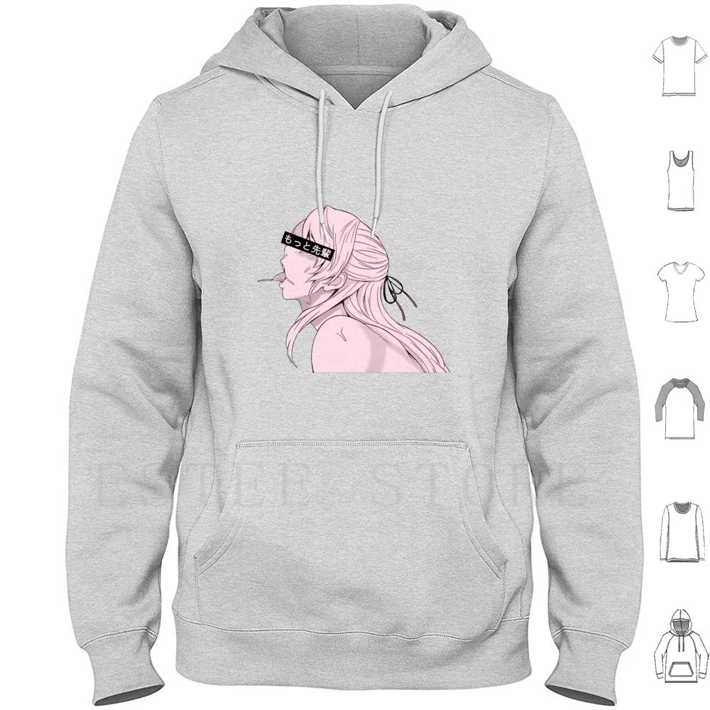 Give Me More Senpai #1 Hoodies Long Sleeve Hentai Ecchi Senpai Anime Manga Japon Waifu Ero Give Me More Senpai