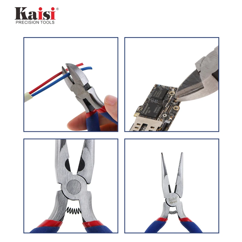 Kaisi KS-011 / KS-021 Chrome Vanadium เหล็กจมูกยาวคีมตัดสายตัดลวดอิเล็กทรอนิกส์เครื่องมือ