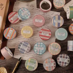 1 롤 계획 Washi 테이프 격자 여러 가지 빛깔의 마스킹 테이프 Scrapbooking 일기 DIY 장식 재료 한국어 편지지
