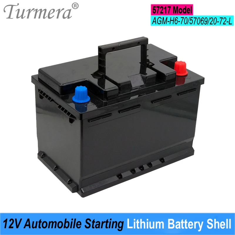 

Turmera 12V Automobile Starting Lithium Batteries Shell Car Battery Box for 57217 Series AGM H6-70 57069 Replace Lead-Acid Use