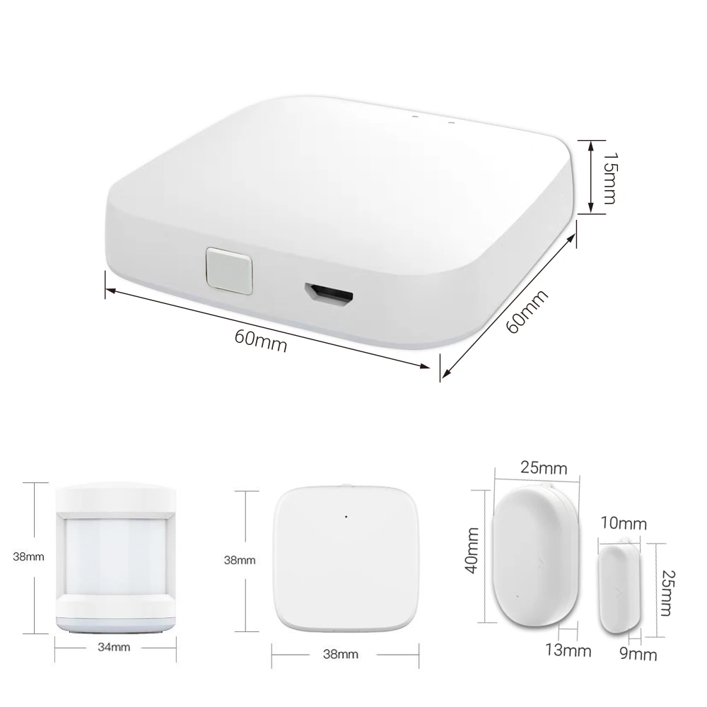 Tuya Zigbee Smart Wireless Gateway Hub Home Automation Scene Security Alarm Kit PIR Door&Window Temperature&Humidity Sensor