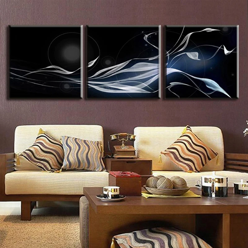 Abstract black and white lines landscape Diy Diamond Painting Full Square Round Drill Diamond Embroidery Mosaic TriptychZP-2231