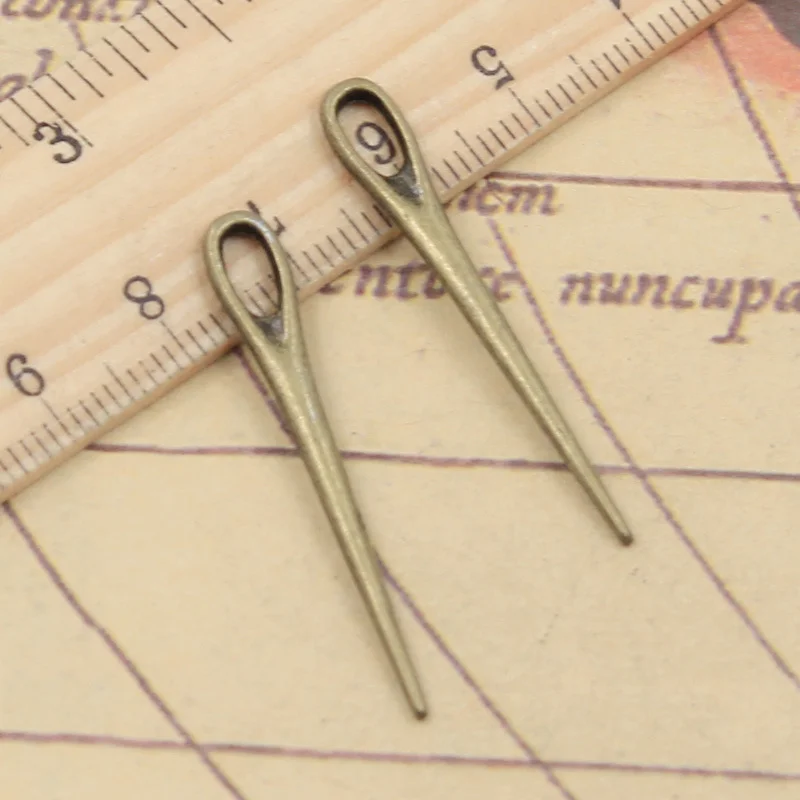 20pcs Charms Sewing Needle 39x5mm Tibetan Bronze Silver Color Pendants Antique Jewelry Making DIY Handmade Craft