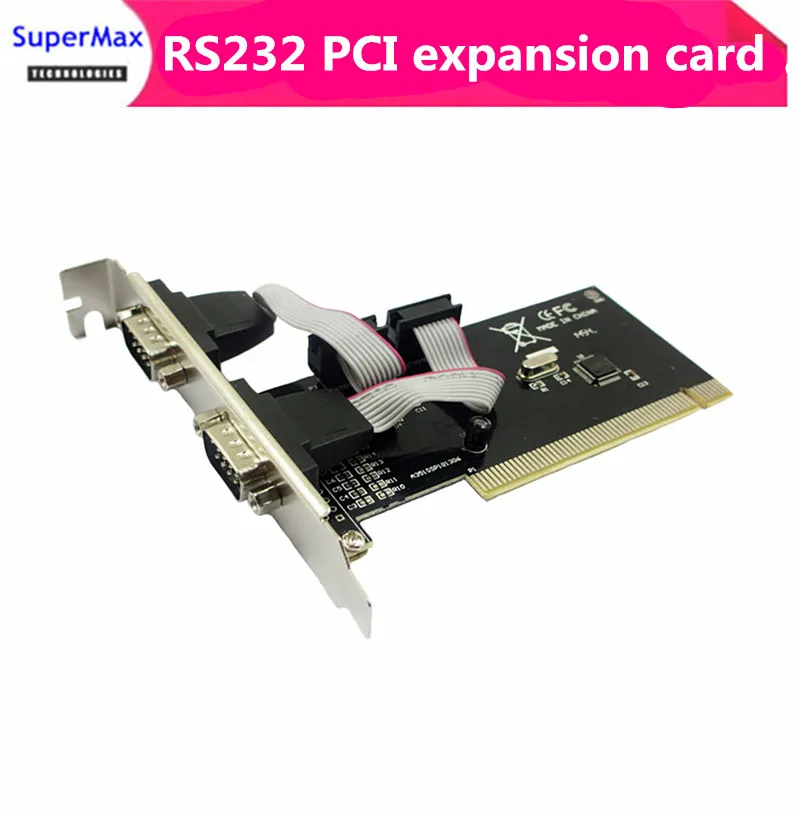 

PCI card 2 serial RS232 desktop PCI expansion card 9 to dual pin COM card support plotter industrial control machine 1pcs