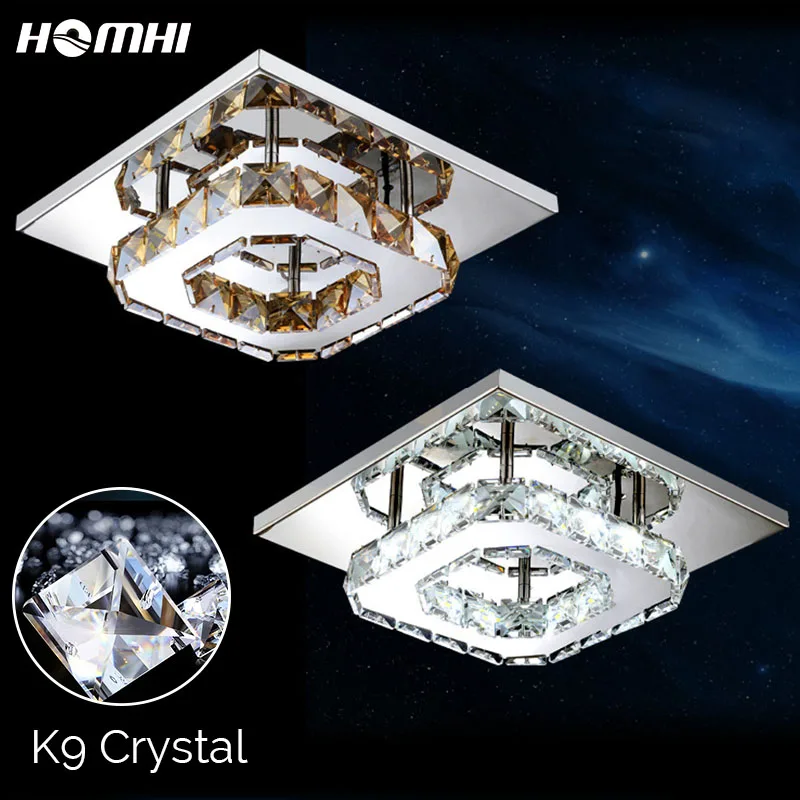 

Homhi Crystal Light Luxury Room Decorative Led Lights European Style Entrance Corridor Home K9 Amber Brilliant Crystal HZL-082