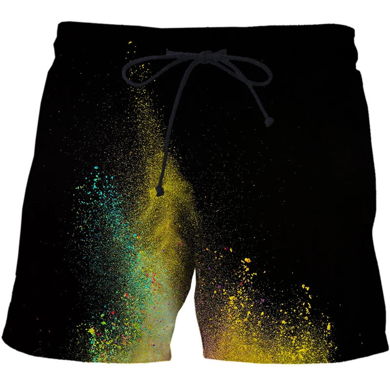 Dust splash tie dyeing series 3D printing Mens Swimwear Swim Shorts Trunks Beach Board Shorts Swimming Pants Mens Running Sports