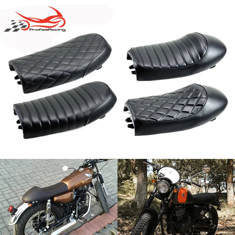 2 colors Retro Seat Custom Motorcycle Cafe Racer Vintage Replacement Hump Saddle Seat Fit ForYamahaKawasakiHonda Scrambler CG125