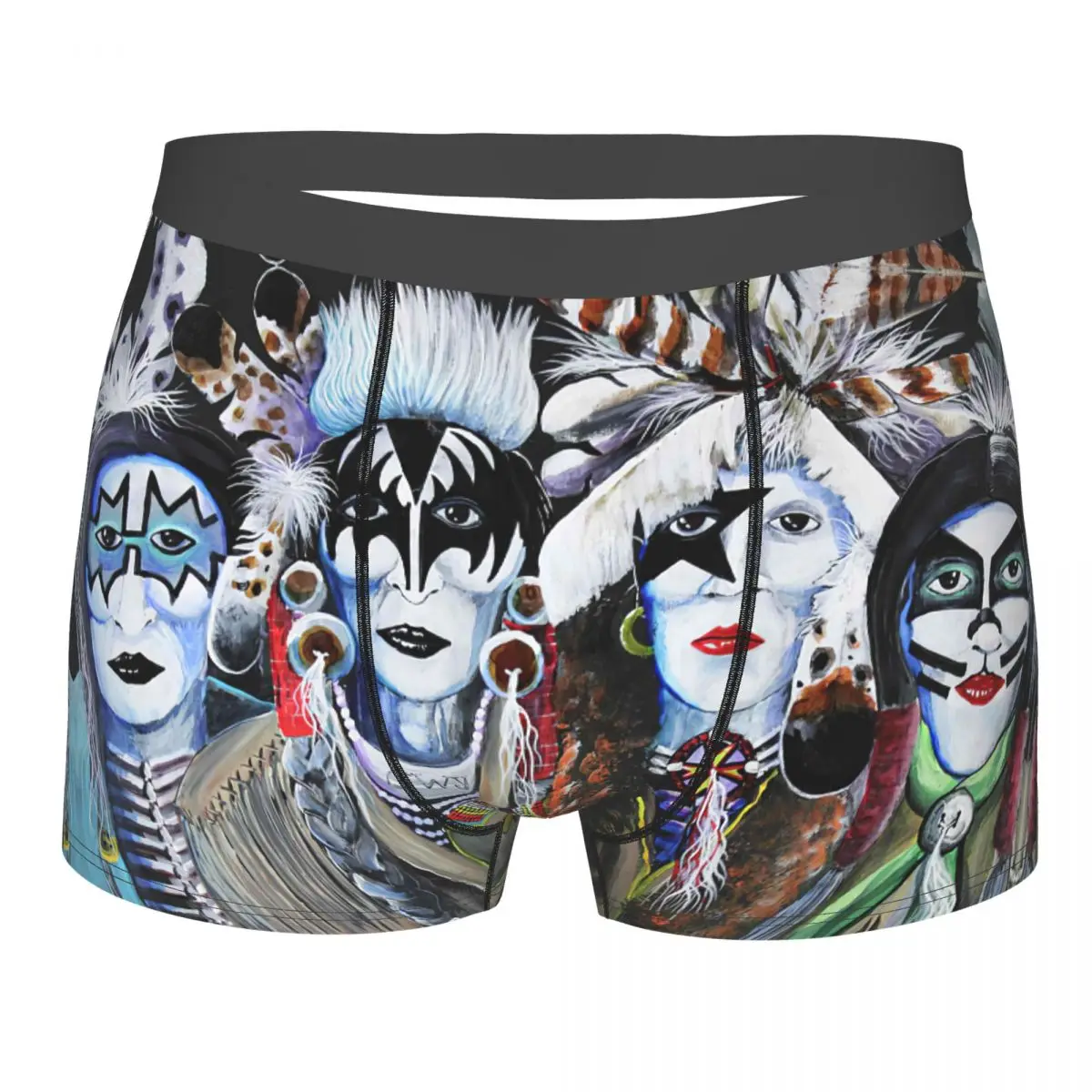 Kiss Band,Native Kiss,funny Underpants Breathbale Panties Male Underwear Print Shorts Boxer Briefs