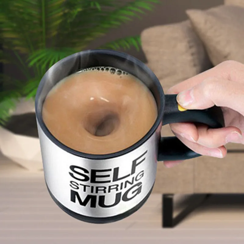 Self Stirring Mug Mixer Mini Electric Blender Portable Coffee Tea Cup  Stainless Steel Automatic Lazy Mixing Auto Stirring Mug pneumatic automatic foldable lifting table sofa bed side standing computer desk mobile lazy platform desk