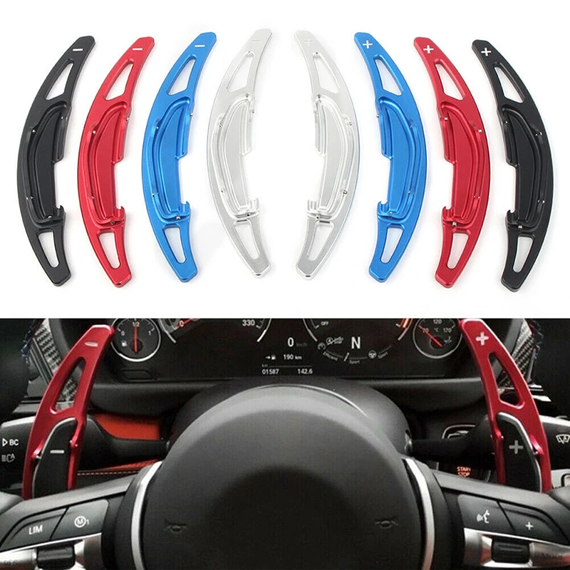 For BMW M2 F87 M3 F80 M4 F82 M6 F06 F12 2016 2017 Steering Wheel Gear Shifters Paddle Extension Aluminum Alloy Cover Trim 2PCS