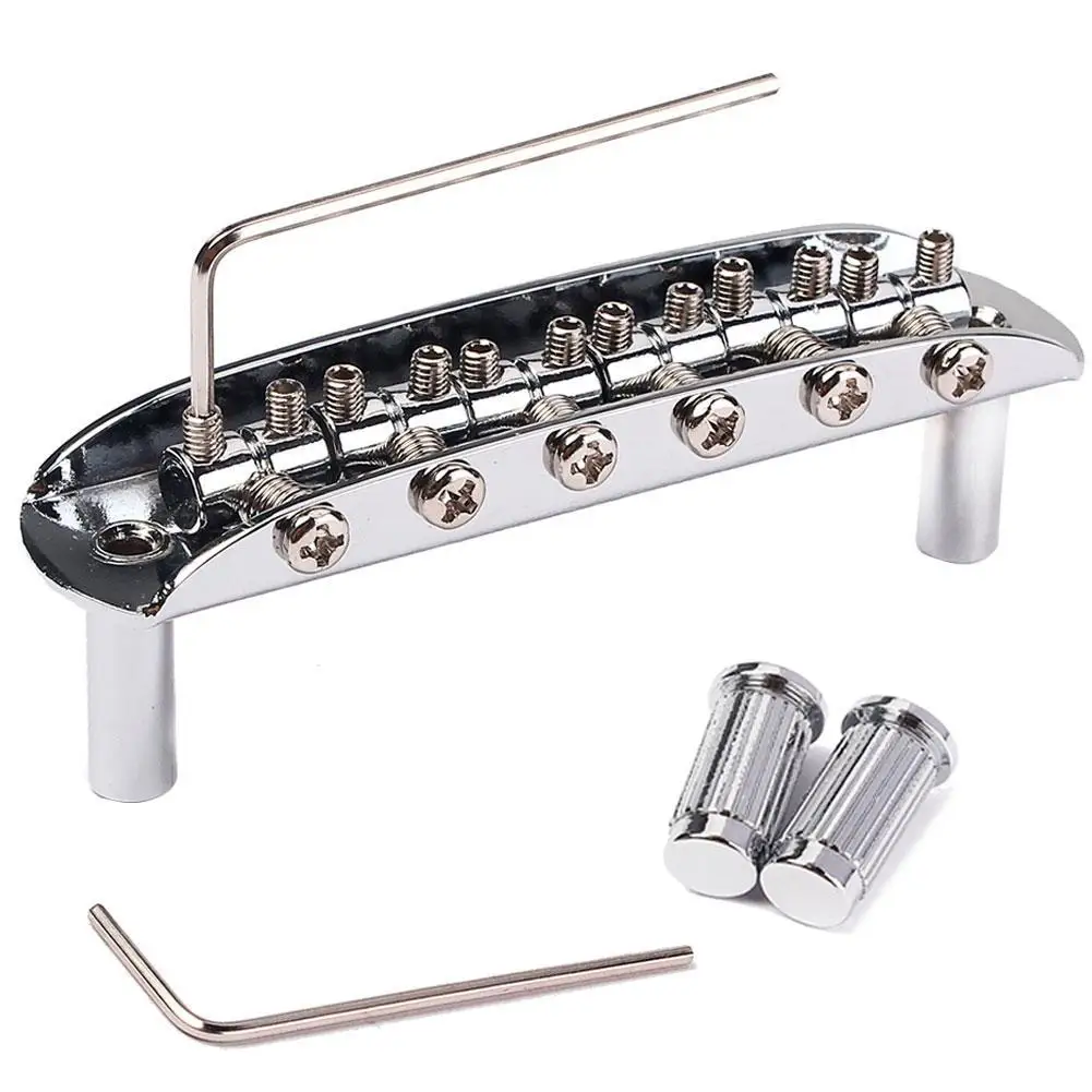 Guitar Bridge Jazzmaster/Jaguar Style Bridge with Adjustable Barrel Saddles for Guitar