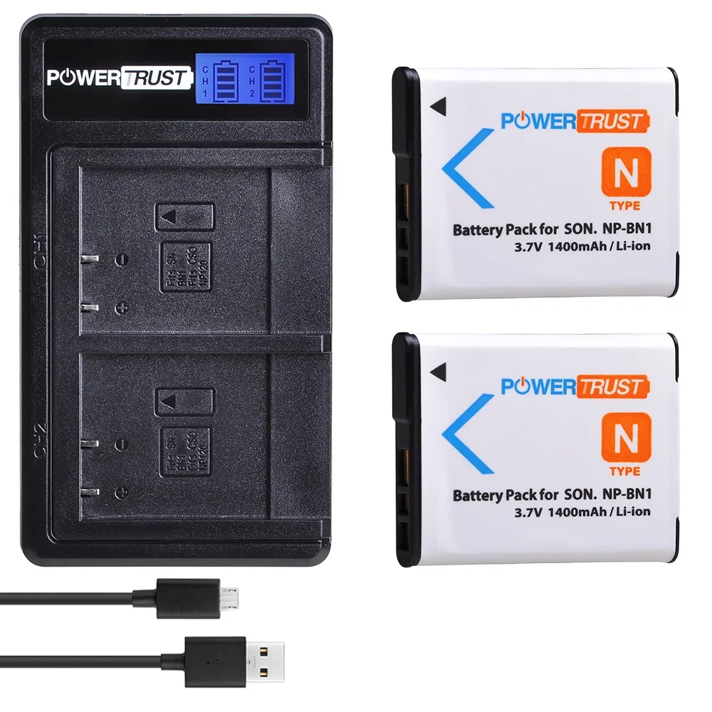 POWERTRUST-Batería de NP-BN1 para ordenador portátil, pila para Sony cyber-shot DSC-QX30, TX66, TX100V, TX200V, W310, W320, W330, W350, W530, W515PS, W570, W650, W800, W830