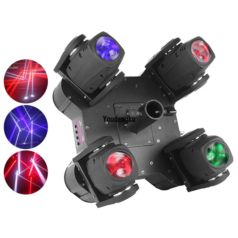 

2pcs stage led 4 head 10W RGBW 4IN1 LED Moving Head Beam Lighting 4x10W RGBW LED mini beam moving head light for Dj Disco