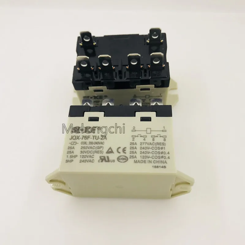 100%Original New Relay JQX-76F-TU-2A 25A 250VAC JQX-76F-TU-2A 380-400VAC 380V-400V 220V JQX76FTU2A 6PIN