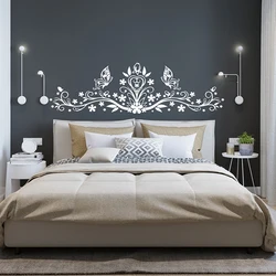Large Butterfly Floral Headboard Wall Decal Bedroom Wedding Party Flower Birds Head Board Wall Sticker Nursey  Home Decor