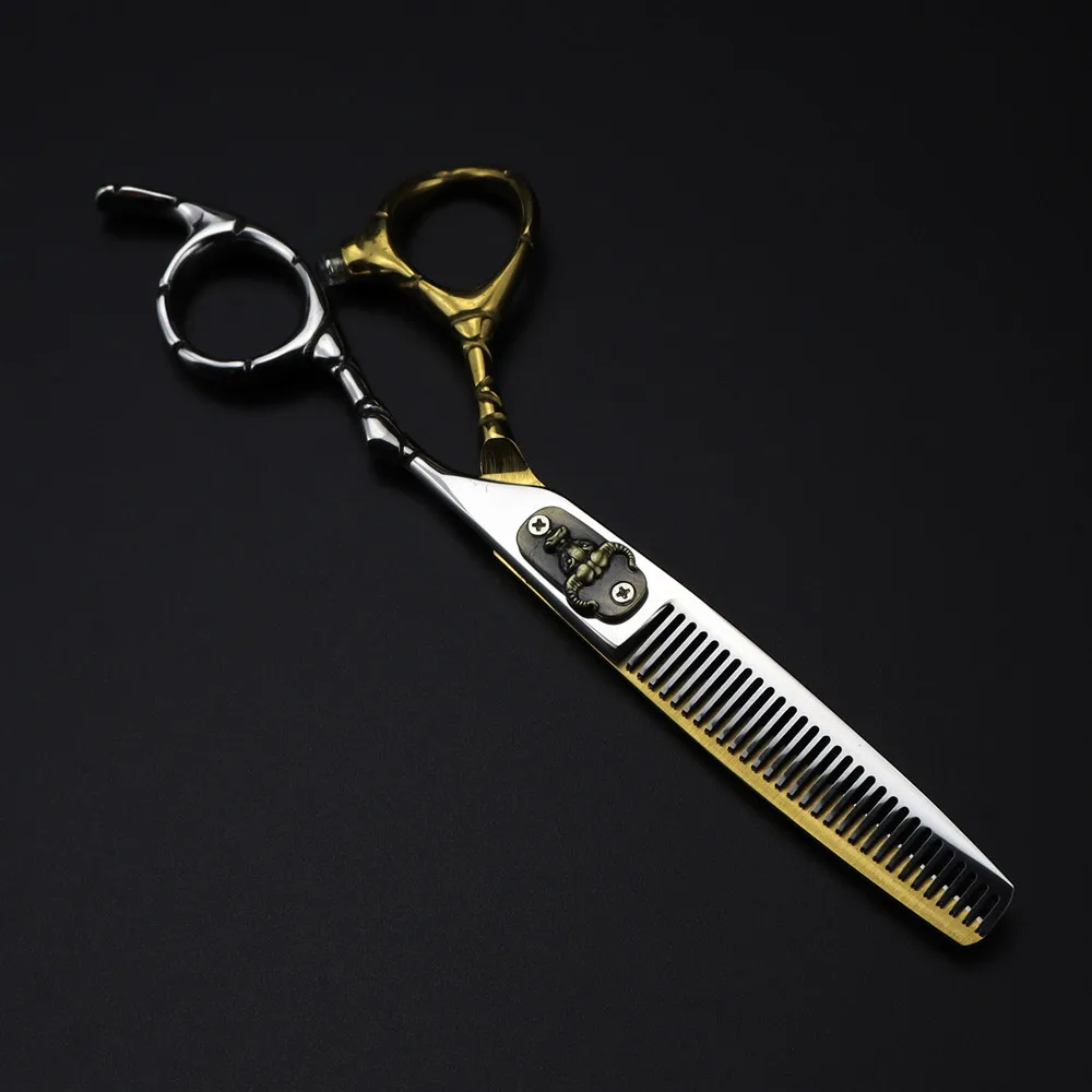 Professional Japan 440c steel 6 inch Bull head hair cutting scissors haircut thinning barber cut shears hairdressing scissors