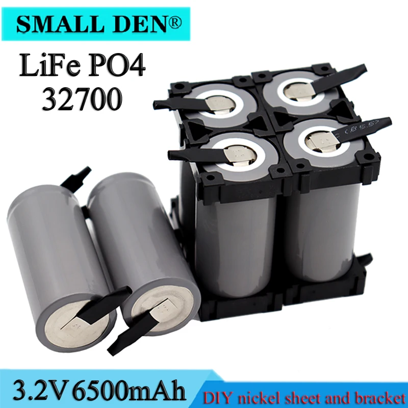 New 3.2V 32700 6500mAh LiFePO4 battery 35A continuous discharge maximum 55A high-power battery + DIY nickel sheet and bracket