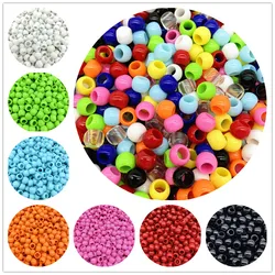 50pcs 10mm Big Hole Beads Bucket  Acrylic Loose Bead for Jewelry Making Bracelet Necklace DIY #ZZ04
