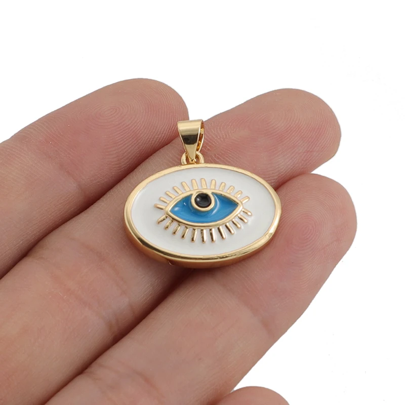 

Gold Angel Charm Evil Blue Eye Pendant For DIY Jewelry Making Earrings Necklace Bracelet Making Accessories