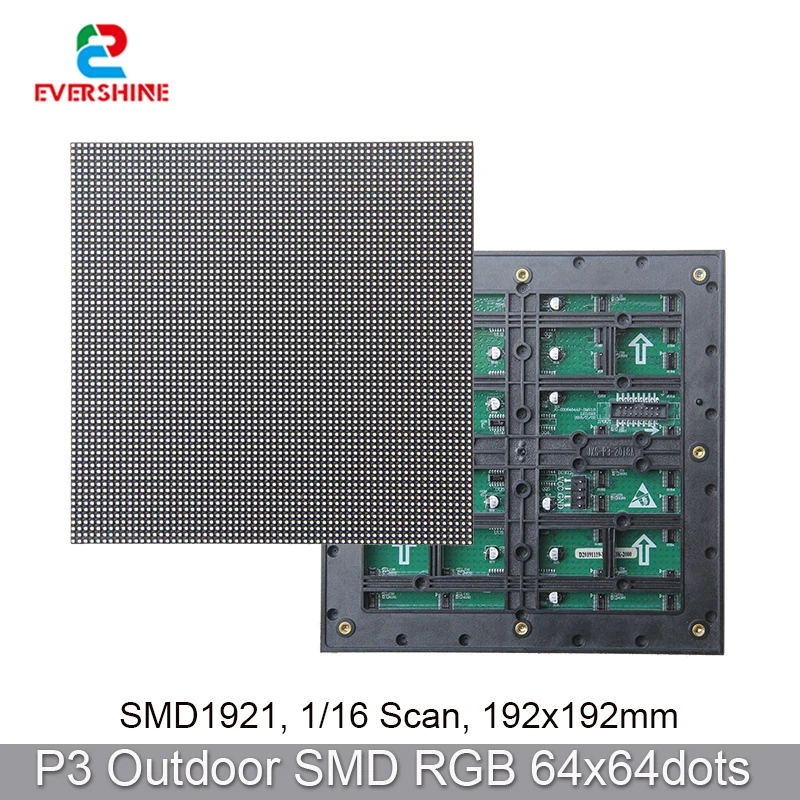 High Definition SMD1415 P3 64x64 Dots Outdoor RGB Full Color 192x192mm LED Panel Module Advertising Display Screen