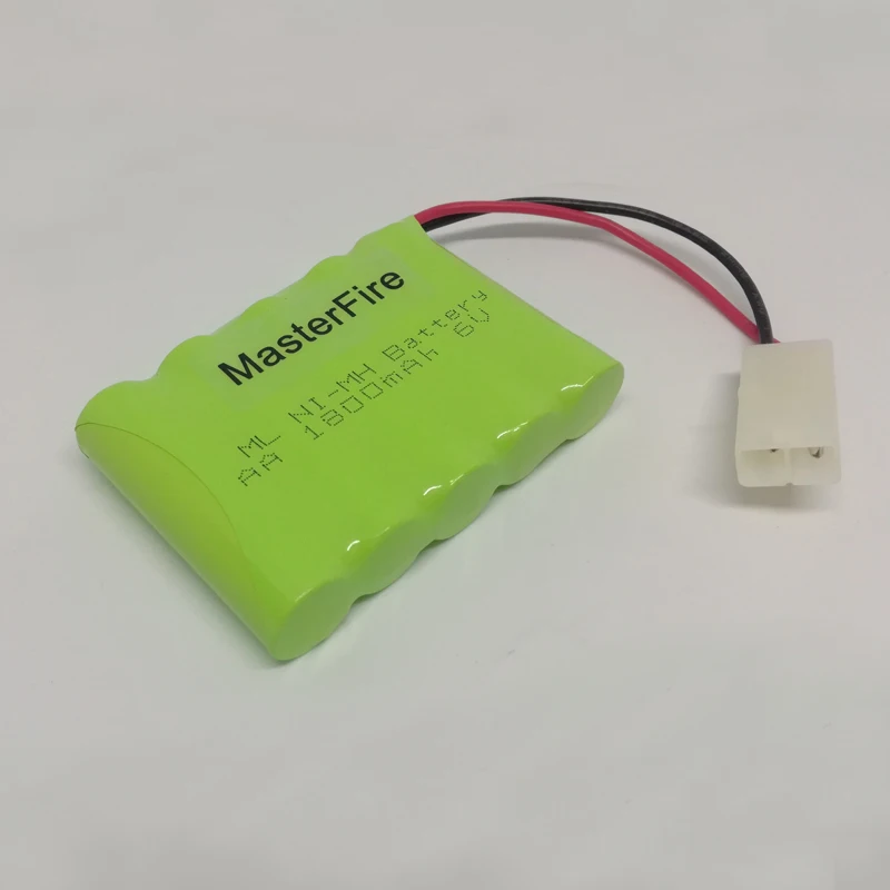 MasterFire Новый 6V AA 1800mAh Ni-MH Аккумуляторная Батарея перезаряжаемые NiMH батареи с разъемом