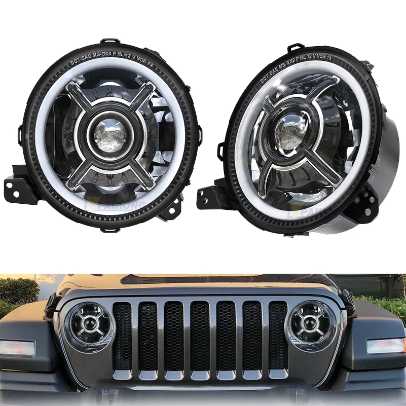 2 pcs 9 inch round headlight led light for JL accessories 9'' auto led headlights for 2018-2019 Jeep JL Wrangler