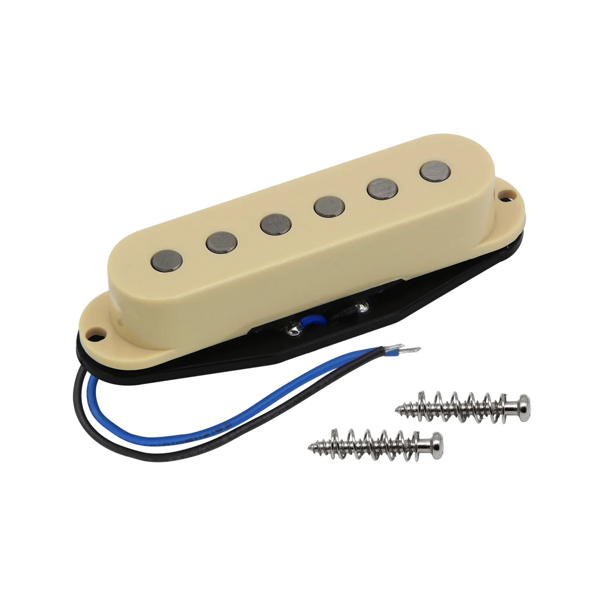 FLEOR Vintage Alnico 5 Guitar Pickup ST Flat-pole Single Coil Pickup Cream, Neck/Middle/Bridge Pickup for Option