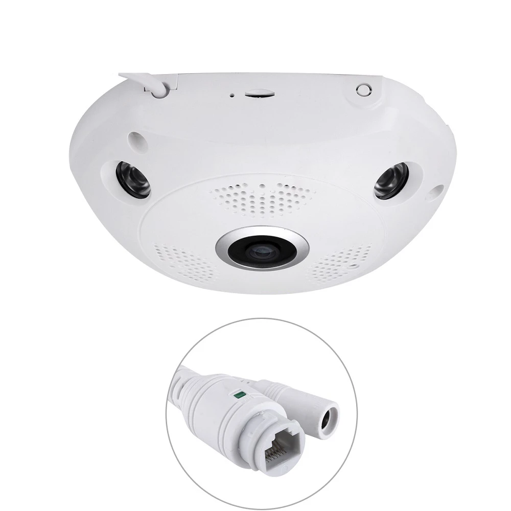 Cámara IP de ojo de pez con cable de 8MP, videovigilancia de Audio 4K, detección de movimiento, seguridad para el hogar, XMEye, infrarrojo, POE,