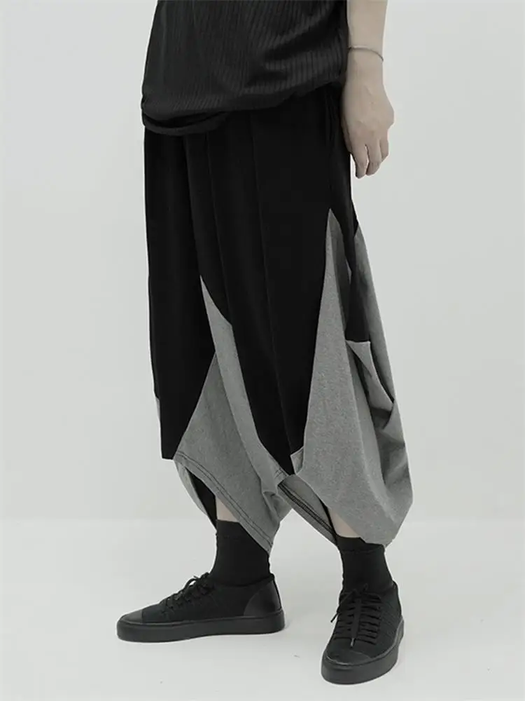 Men's Bloomers Spring And Autumn New Personality Splicing Collision Color Design Hip Hop Alternative Loose Pants