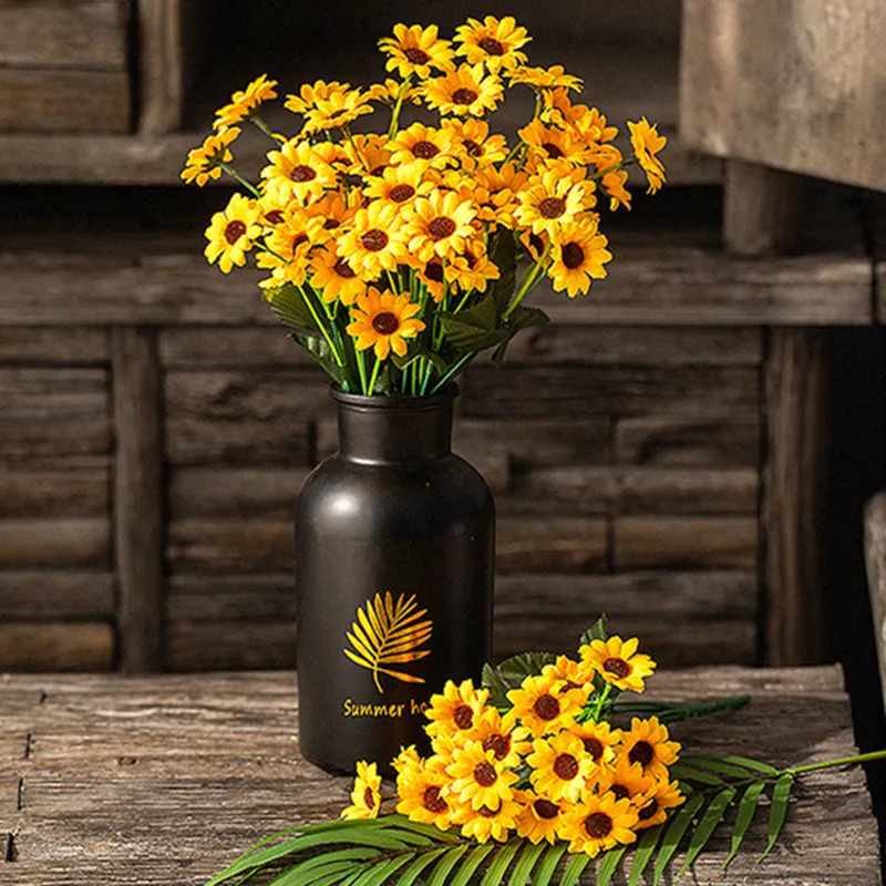 20Heads Simulation Sunflower  Single Bundle Beam Bouquet  Artificial Flower For Room Home Decor Wedding Photography Decoration