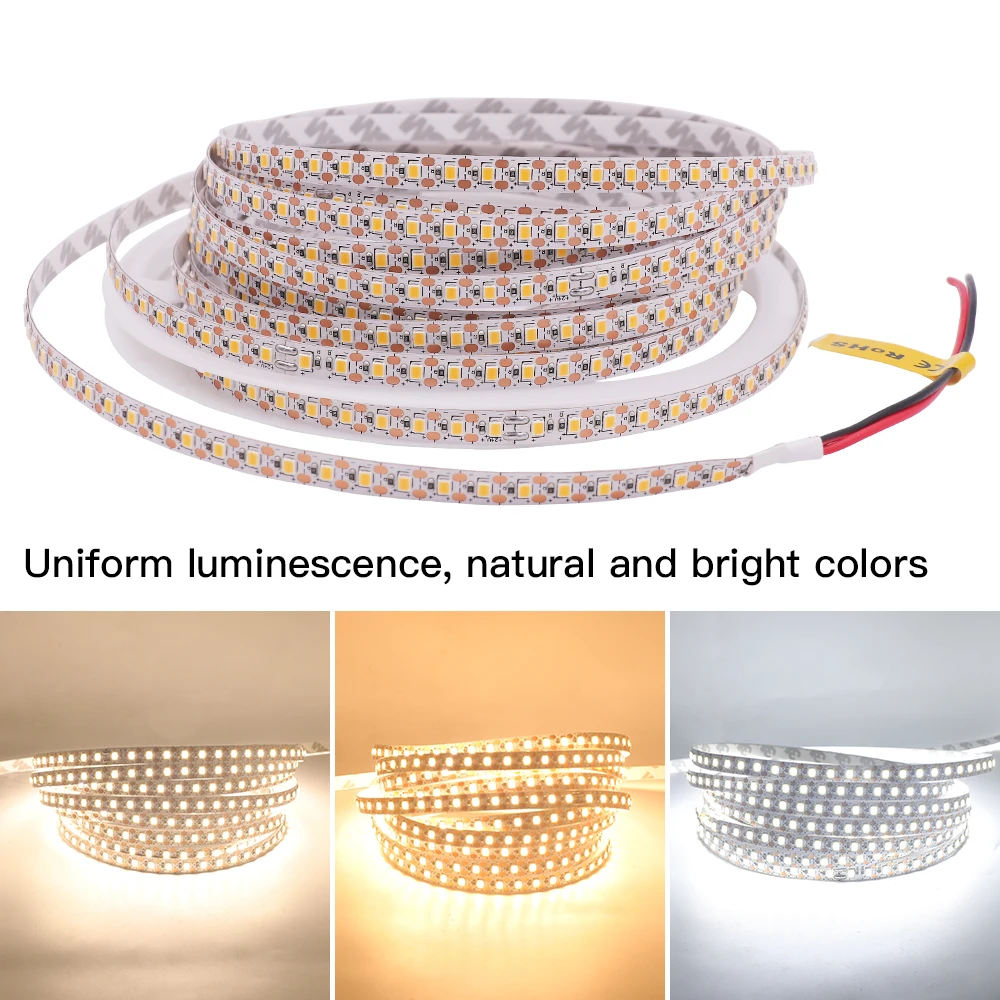10M 1200LEDs Strip Light DC24V 2835 SMD LED Tape Ribbon Diode White Warm White Natural White Non Waterproof Rope Lamp Lighting