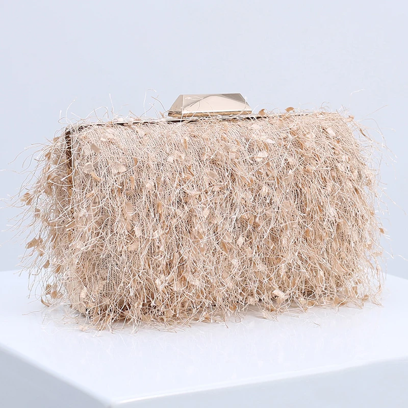 Torebki z frędzlami Markowe torebki damskie 2026 Nowe luksusowe torebki małe eleganckie ślubne torebki crossbody ślubna torebka z płatkiem śniegu PU