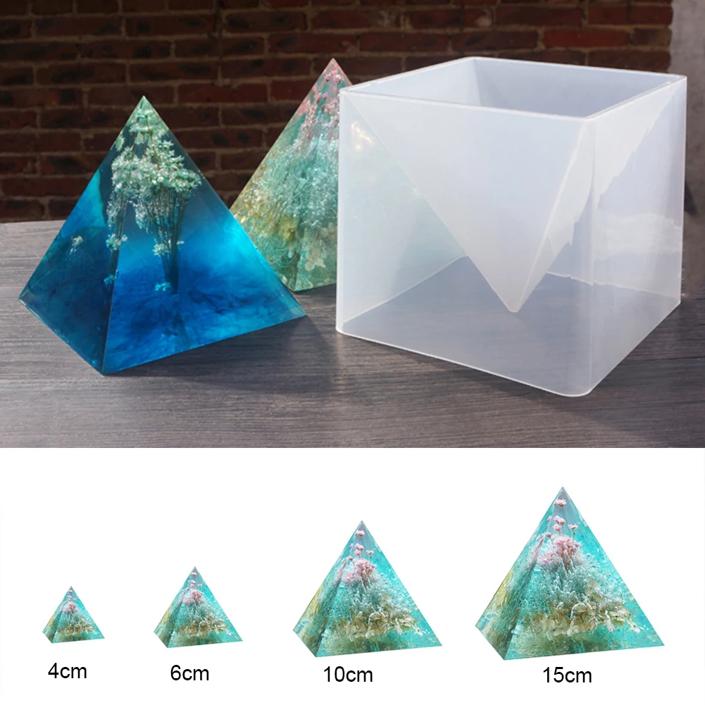 Pyramid Silicone Mould DIY Large Resin Molds 15CM DIY Ornament Decoration Mold Epoxy Color Fine Color Cream Dried Flower Mould