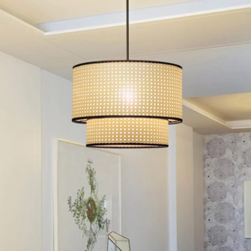 

Chinese Style Handmake Rattan Lamp Bamboo Hanging Lamps Loft Living Room Dining Room Home Decor Cafe Restaurant Pendant Light