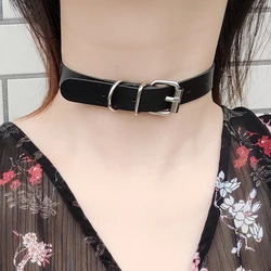 Hot Punk Harajuku Collar Necklace PU Leather Choker Punk Goth Handmade Neck Bracelet Jewelry can be adjusted wristband wholesale