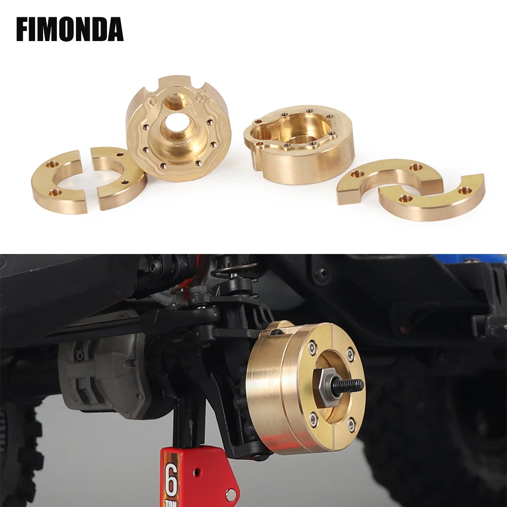 FIMONDA 2PCS Heavy Brass Outer Portal Drive Housing Counterweight Balance Weight for 1/10 RC Crawler Car  TRX4 TRX-4