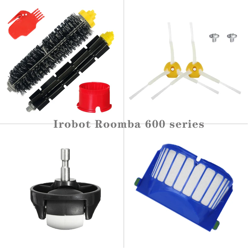 Substituição para iRobot Roomba, Aspirador de pó, Filtro Hepa, Escova principal, Roda, Escova lateral, Peças sobressalentes, 610, 620, 625, 630, 650, 660