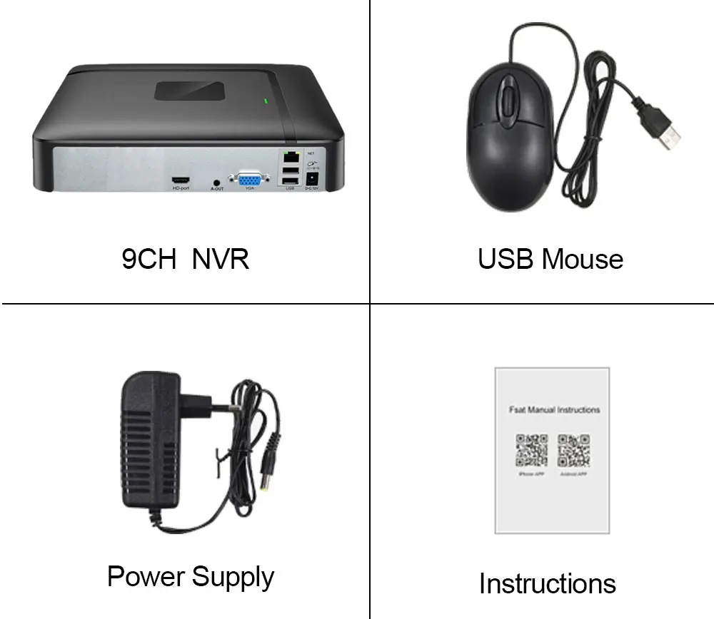 H.265 Max 4K Output CCTV Mini NVR 8CH 9CH 4K IPC videoregistratore di sicurezza H.265 Motion Detect P2P CCTV NVR Face Detection