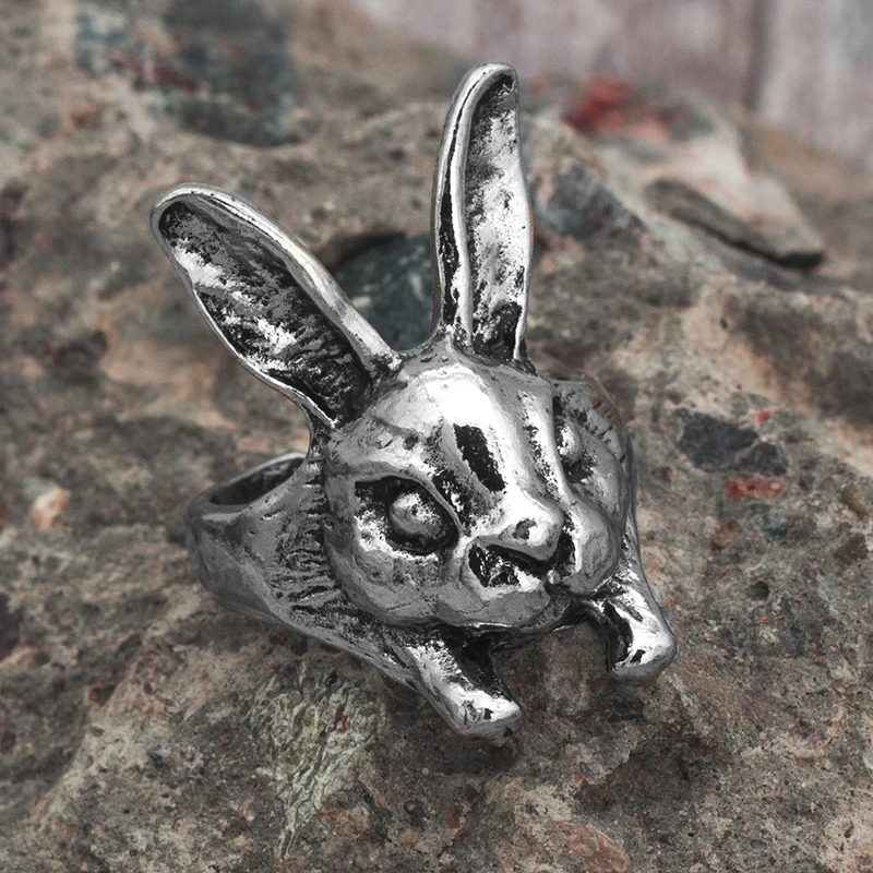 Adjustable Vintage Hippie Chic Handmade Rabbit Bunny Animal Knuckles Rings for Women Girls Charm Gift Fashion Jewelry