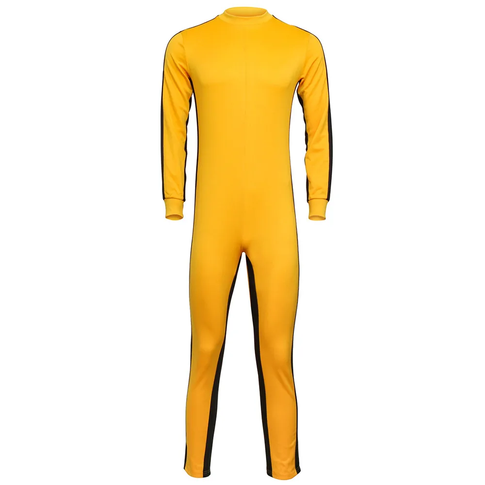 Game Of Death Pak Geel Martial Artist Jumpsuit Chinese Kung Fu Uniform Kleding Trainingspak Halloween Vechten Movie Cosplay