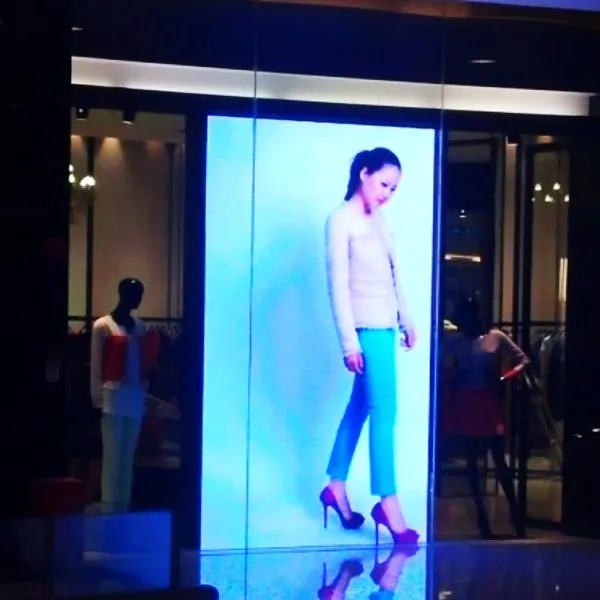 Indoor Transparent P12 LED Glass display Shop Window Digital Signage