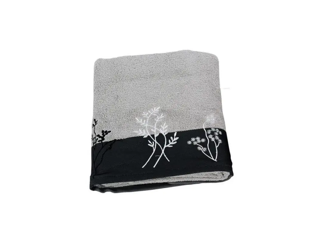 Flora Bath Towel Gray