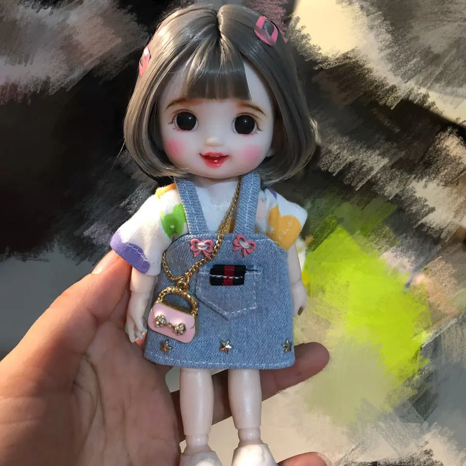 1/8 مقياس اليدوية رائعة ماكياج BJD 16 سنتيمتر دمية على شكل أميرة سوبر لطيف يبتسم فتاة OB11 المفاصل الجسم الشكل الدمى لعبة هدية C1560