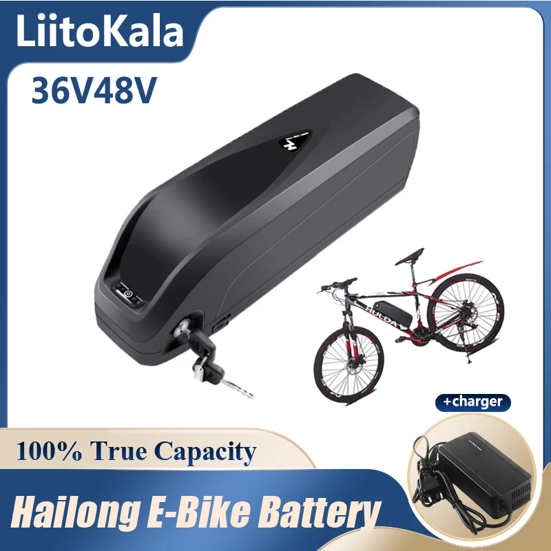 LiitoKala Electric Bike Battery Hailong 18650 Cells Pack 36V 48V 10Ah 12Ah 15Ah 20Ah Powerful Bicycle Lithium Battery