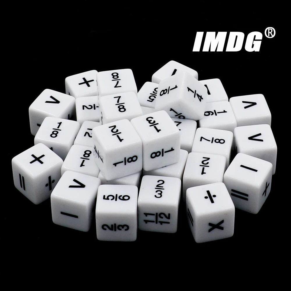 

10pcs/Pack Acrylic Fraction Dice Symbol Auxiliary Teaching Tool Add Subtract Multiply Divide Mathematical Arithmetic Cube