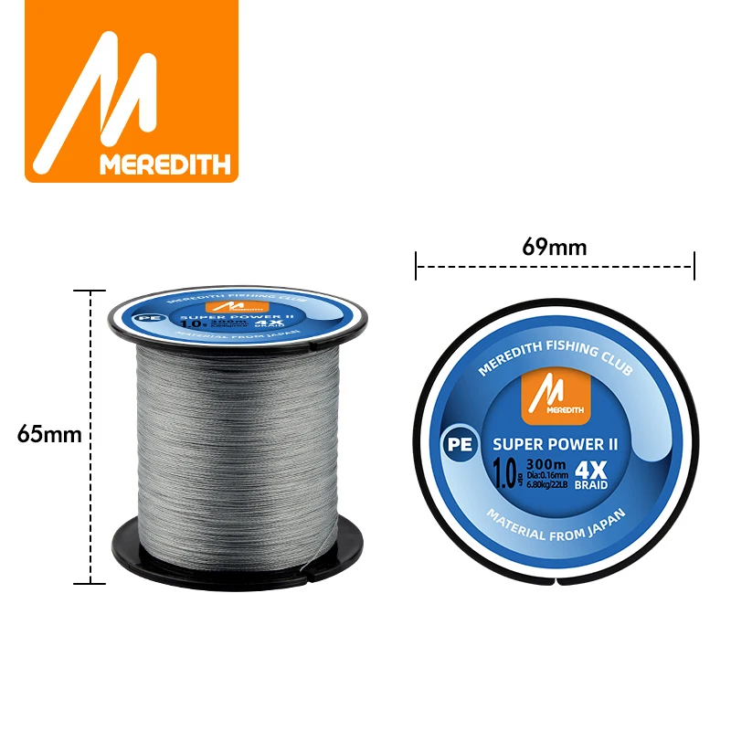 MEREDITH 300M/330Yard 4 Braid Fishing PE Lines 15-80lb Winter Sea Rope Wire Multifilament for Carp Fishing Wire